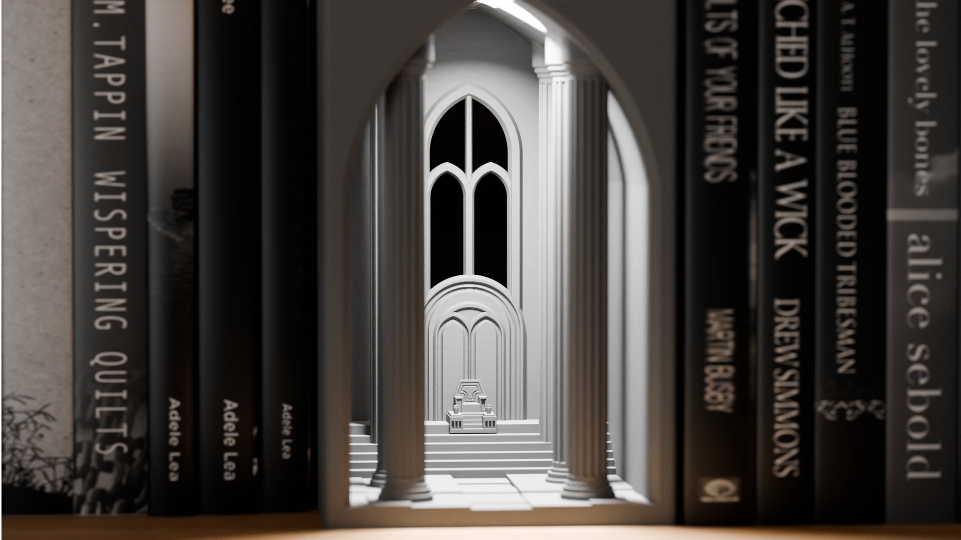 Dwarven Throne room Book Nook Lamp